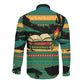 Rooting For Every HBCU Long Sleeve Button Shirt Pan African Kente Pattern - History And Knowledge Torch