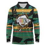 Rooting For Every HBCU Long Sleeve Polo Shirt Pan African Kente Pattern - History And Knowledge Torch