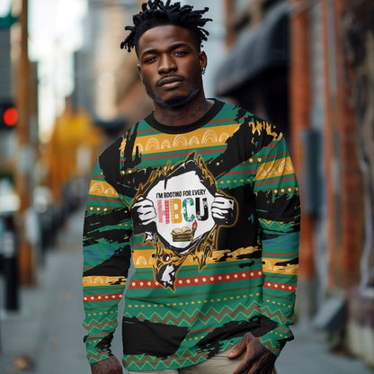 Rooting For Every HBCU Long Sleeve Shirt Pan African Kente Pattern - History And Knowledge Torch
