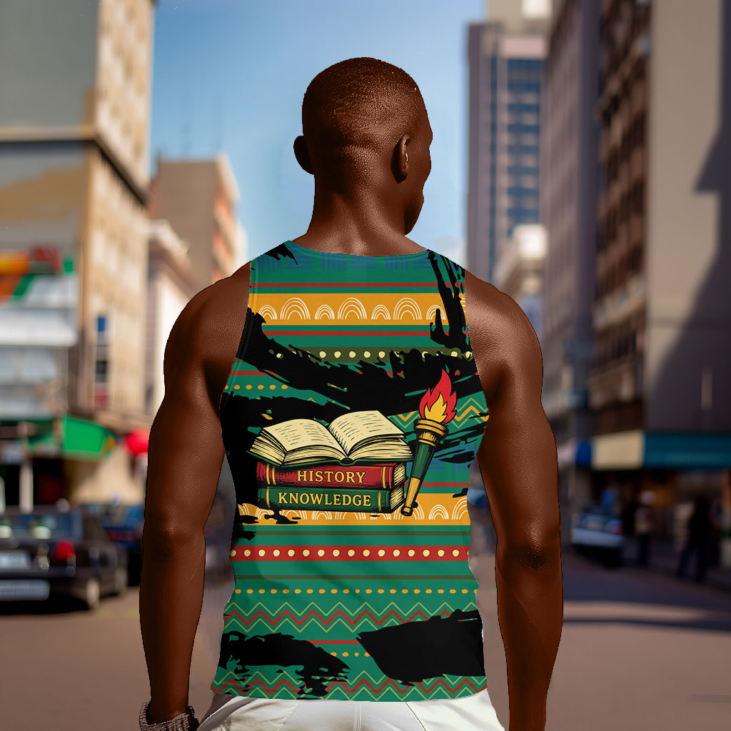 Rooting For Every HBCU Men Tank Top Pan African Kente Pattern - History And Knowledge Torch