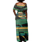 Rooting For Every HBCU Off Shoulder Maxi Dress Pan African Kente Pattern - History And Knowledge Torch