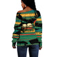 Rooting For Every HBCU Off Shoulder Sweater Pan African Kente Pattern - History And Knowledge Torch