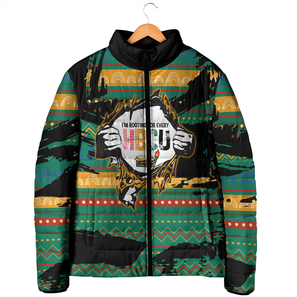 Rooting For Every HBCU Padded Jacket Pan African Kente Pattern - History And Knowledge Torch
