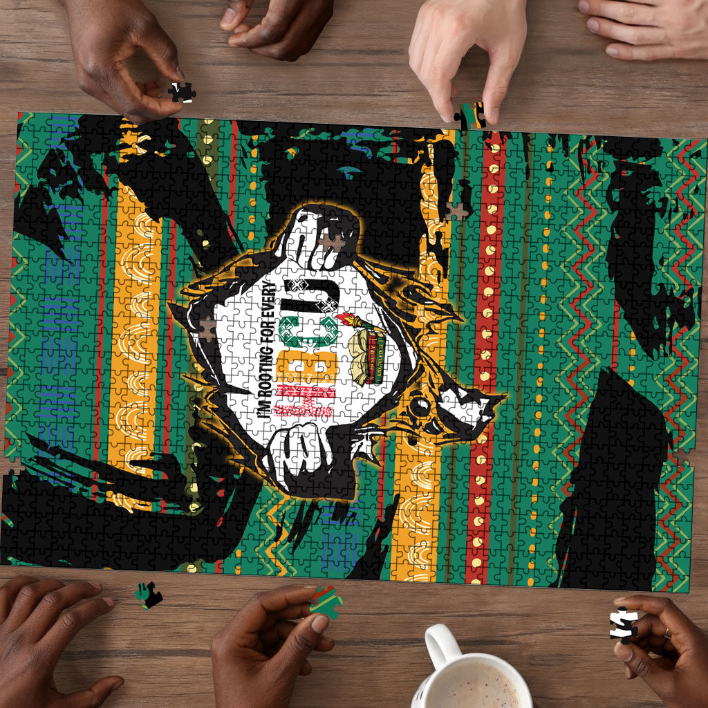 Rooting For Every HBCU Puzzle Pan African Kente Pattern - History And Knowledge Torch