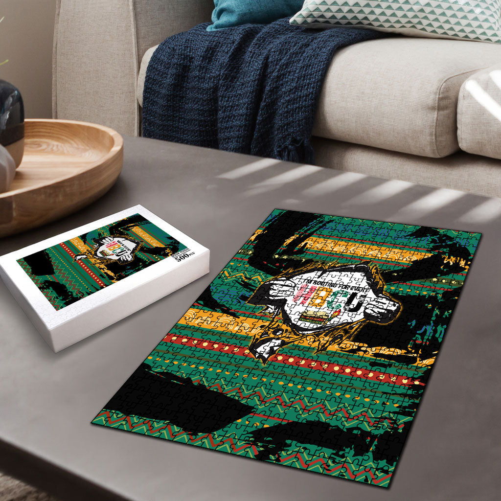 Rooting For Every HBCU Puzzle Pan African Kente Pattern - History And Knowledge Torch