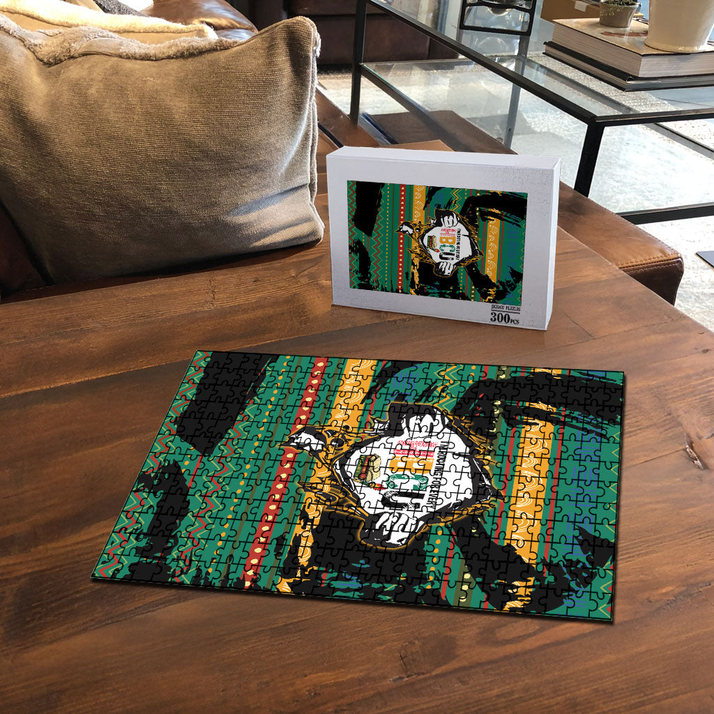 Rooting For Every HBCU Puzzle Pan African Kente Pattern - History And Knowledge Torch