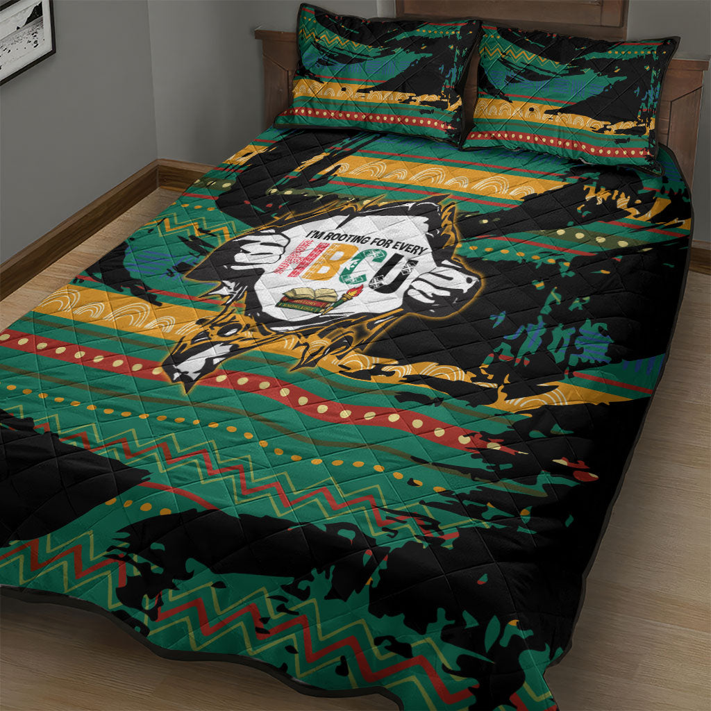 Rooting For Every HBCU Quilt Bed Set Pan African Kente Pattern - History And Knowledge Torch