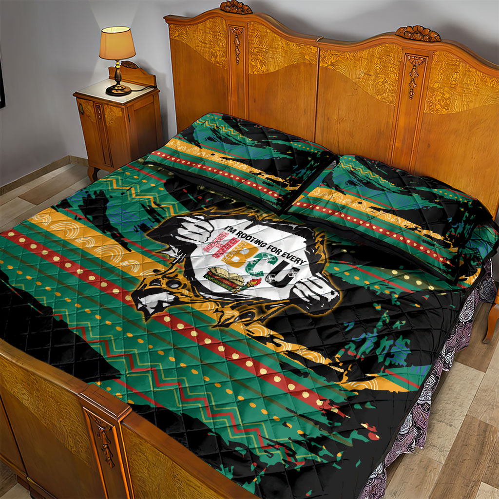 Rooting For Every HBCU Quilt Bed Set Pan African Kente Pattern - History And Knowledge Torch