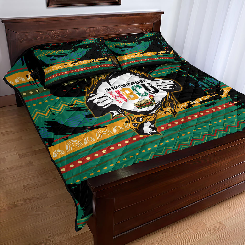 Rooting For Every HBCU Quilt Bed Set Pan African Kente Pattern - History And Knowledge Torch