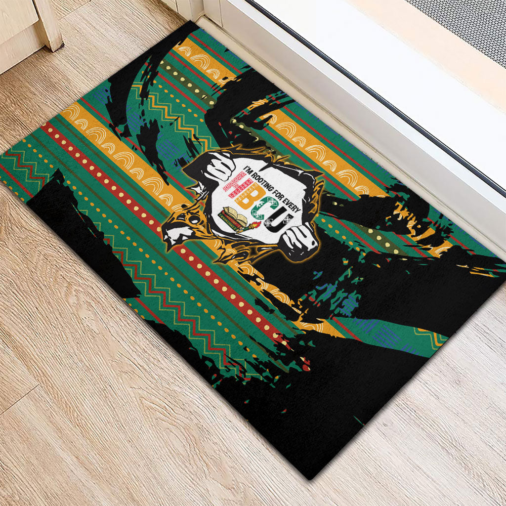Rooting For Every HBCU Rubber Doormat Pan African Kente Pattern - History And Knowledge Torch
