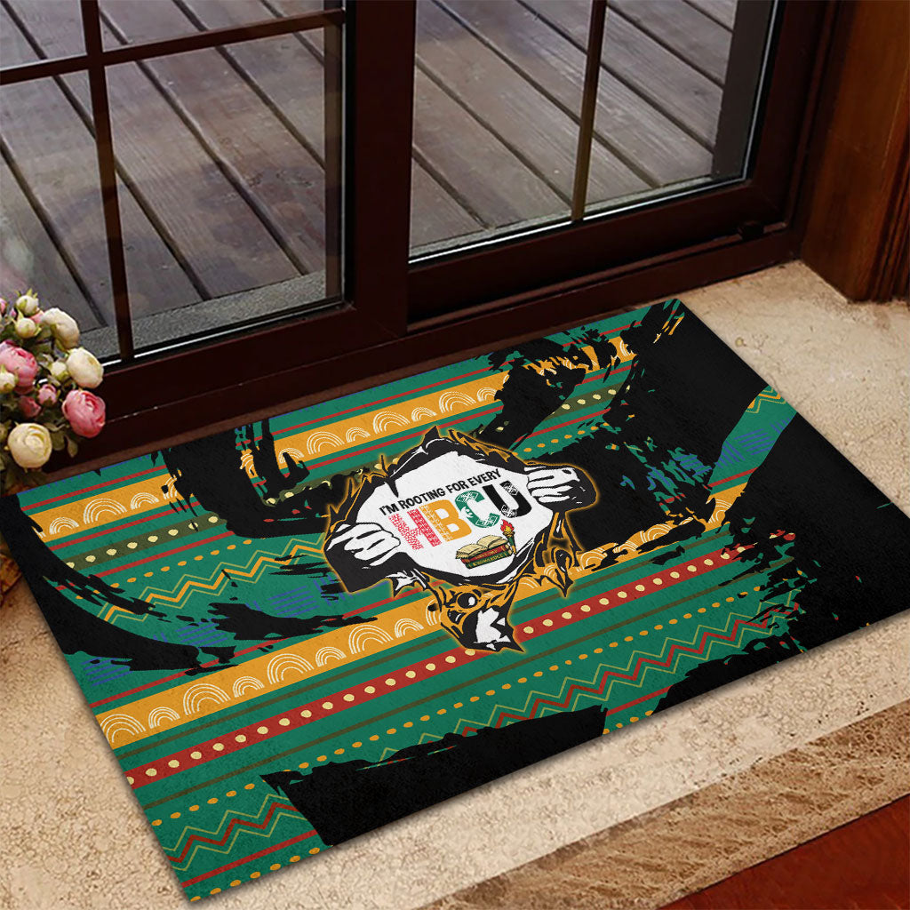 Rooting For Every HBCU Rubber Doormat Pan African Kente Pattern - History And Knowledge Torch