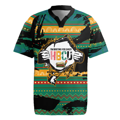 Rooting For Every HBCU Rugby Jersey Pan African Kente Pattern - History And Knowledge Torch