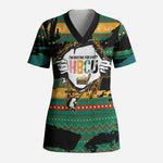 Rooting For Every HBCU Scrub Top Pan African Kente Pattern - History And Knowledge Torch