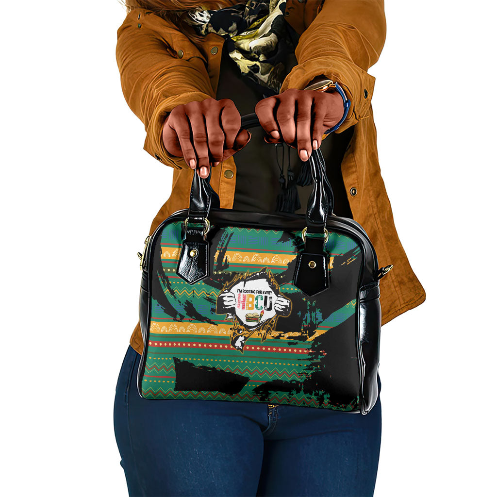 Rooting For Every HBCU Shoulder Handbag Pan African Kente Pattern - History And Knowledge Torch
