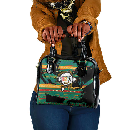 Rooting For Every HBCU Shoulder Handbag Pan African Kente Pattern - History And Knowledge Torch