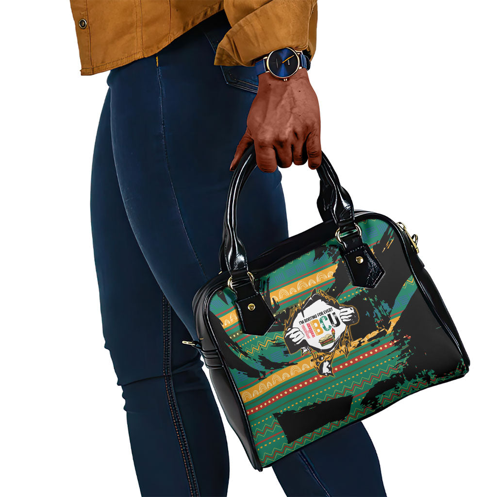 Rooting For Every HBCU Shoulder Handbag Pan African Kente Pattern - History And Knowledge Torch