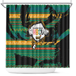 Rooting For Every HBCU Shower Curtain Pan African Kente Pattern - History And Knowledge Torch