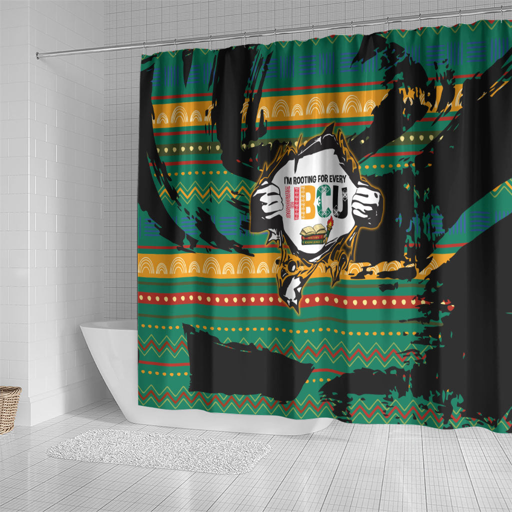 Rooting For Every HBCU Shower Curtain Pan African Kente Pattern - History And Knowledge Torch