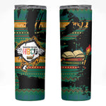 Rooting For Every HBCU Skinny Tumbler Pan African Kente Pattern - History And Knowledge Torch