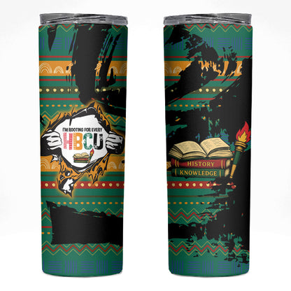 Rooting For Every HBCU Skinny Tumbler Pan African Kente Pattern - History And Knowledge Torch