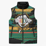 Rooting For Every HBCU Sleeveless Puffer Jacket Pan African Kente Pattern - History And Knowledge Torch