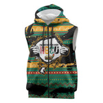 Rooting For Every HBCU Sleeveless Zip Hoodie Pan African Kente Pattern - History And Knowledge Torch