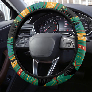 Rooting For Every HBCU Steering Wheel Cover Pan African Kente Pattern - History And Knowledge Torch