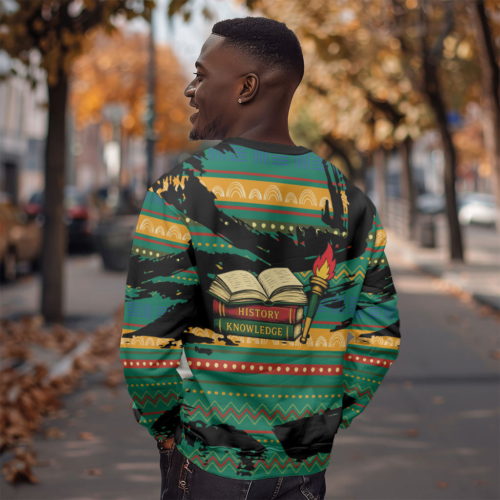 Rooting For Every HBCU Sweatshirt Pan African Kente Pattern - History And Knowledge Torch