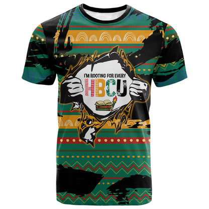 Rooting For Every HBCU T shirt Pan African Kente Pattern - History And Knowledge Torch
