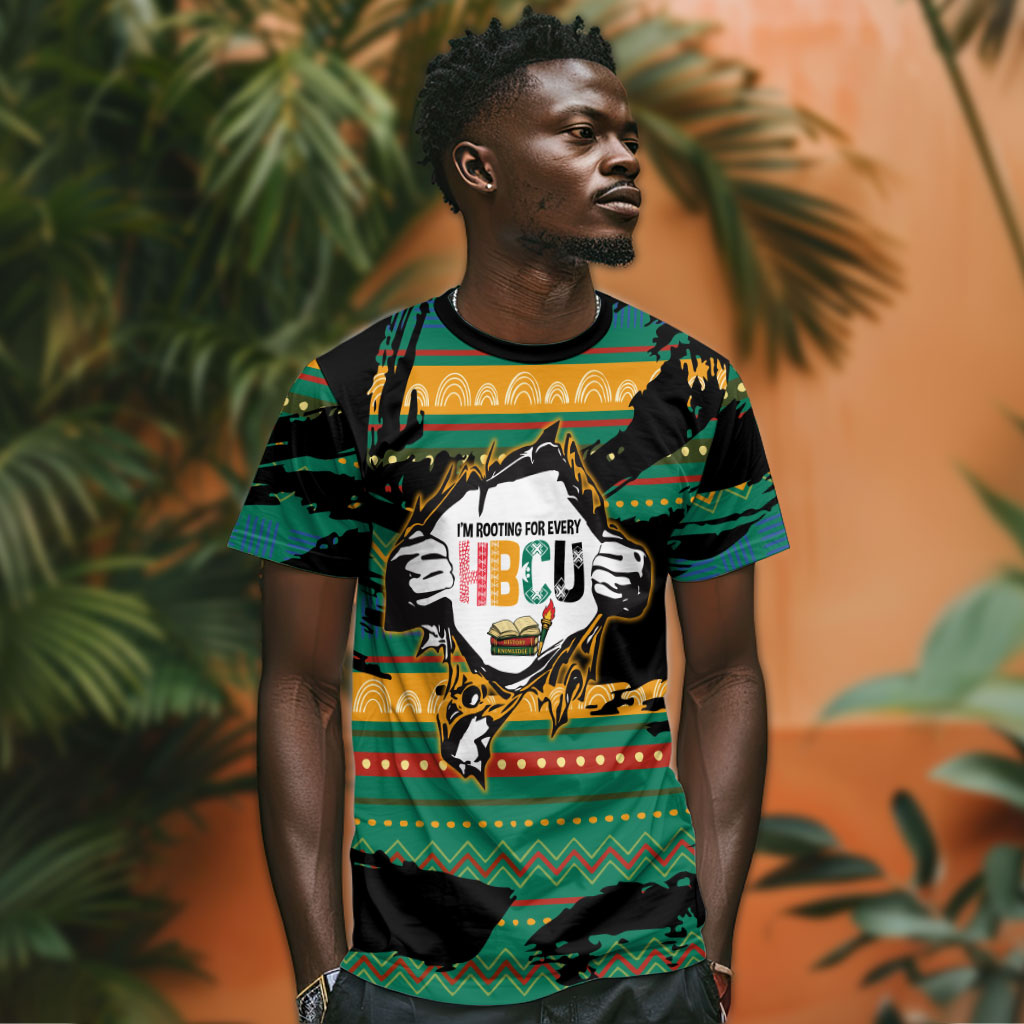 Rooting For Every HBCU T shirt Pan African Kente Pattern - History And Knowledge Torch