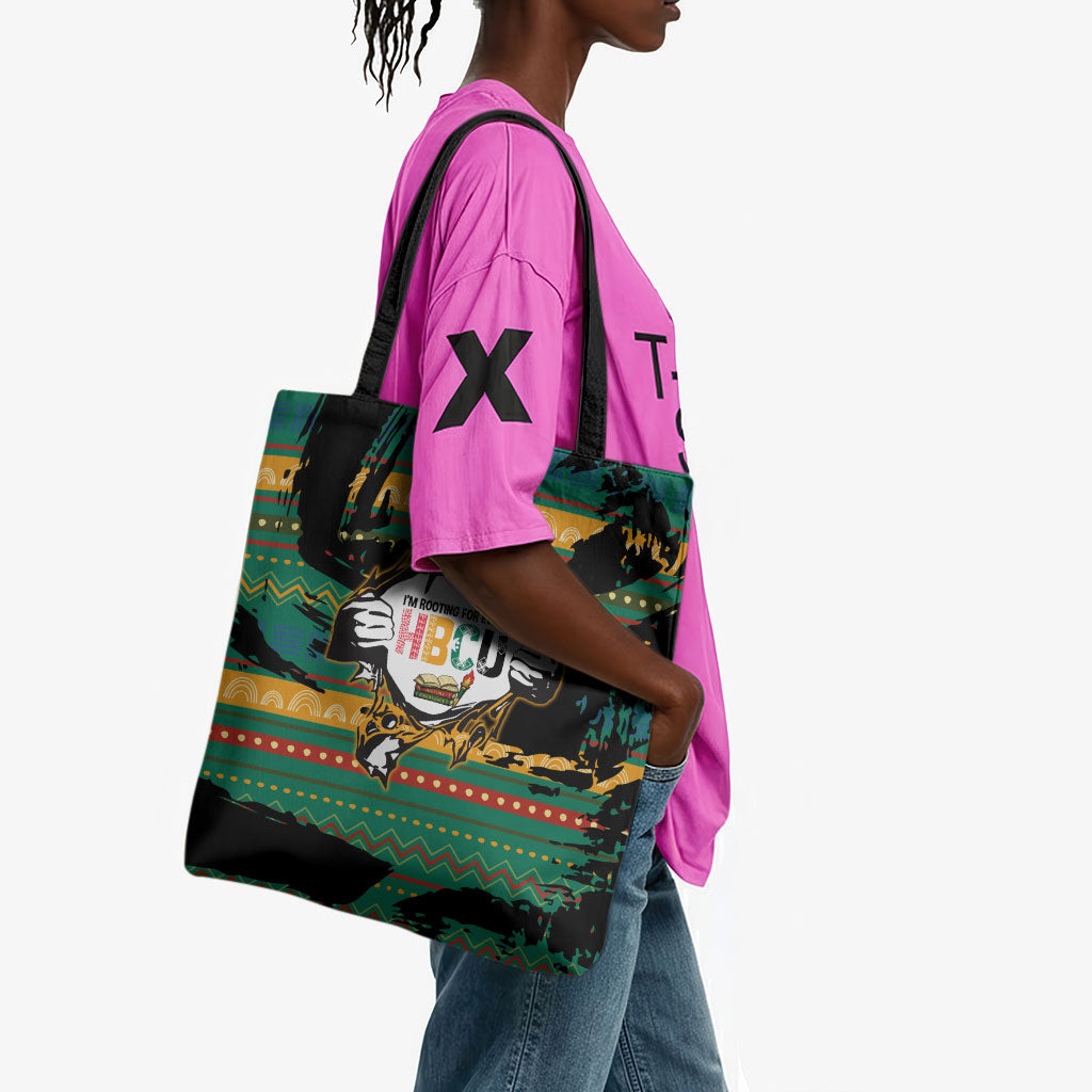 Rooting For Every HBCU Tote Bag Pan African Kente Pattern - History And Knowledge Torch