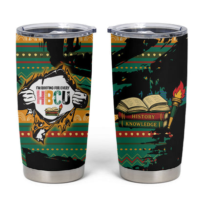 Rooting For Every HBCU Tumbler Cup Pan African Kente Pattern - History And Knowledge Torch