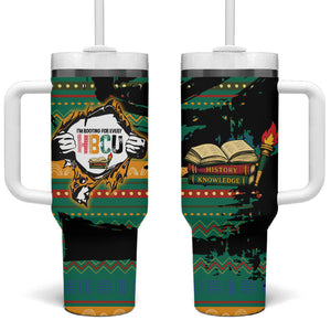 Rooting For Every HBCU Tumbler With Handle Pan African Kente Pattern - History And Knowledge Torch