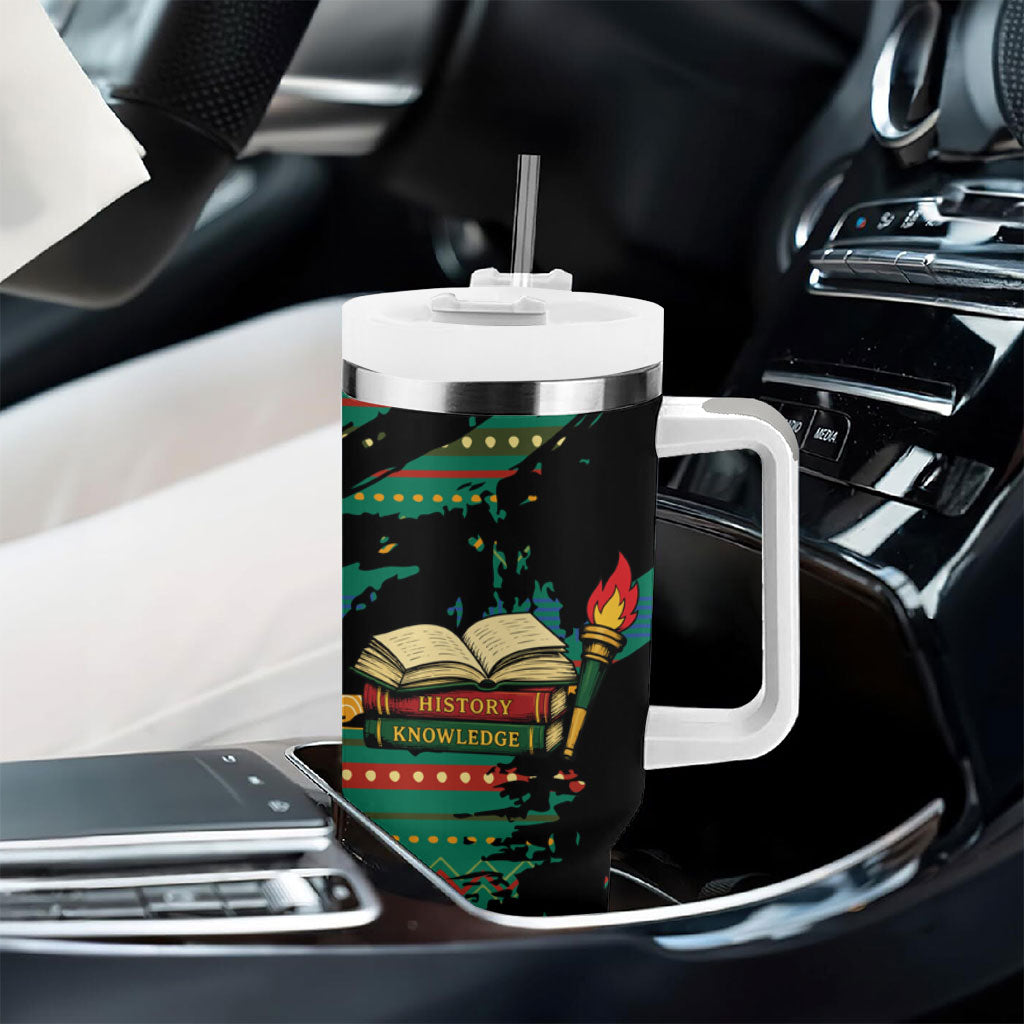 Rooting For Every HBCU Tumbler With Handle Pan African Kente Pattern - History And Knowledge Torch