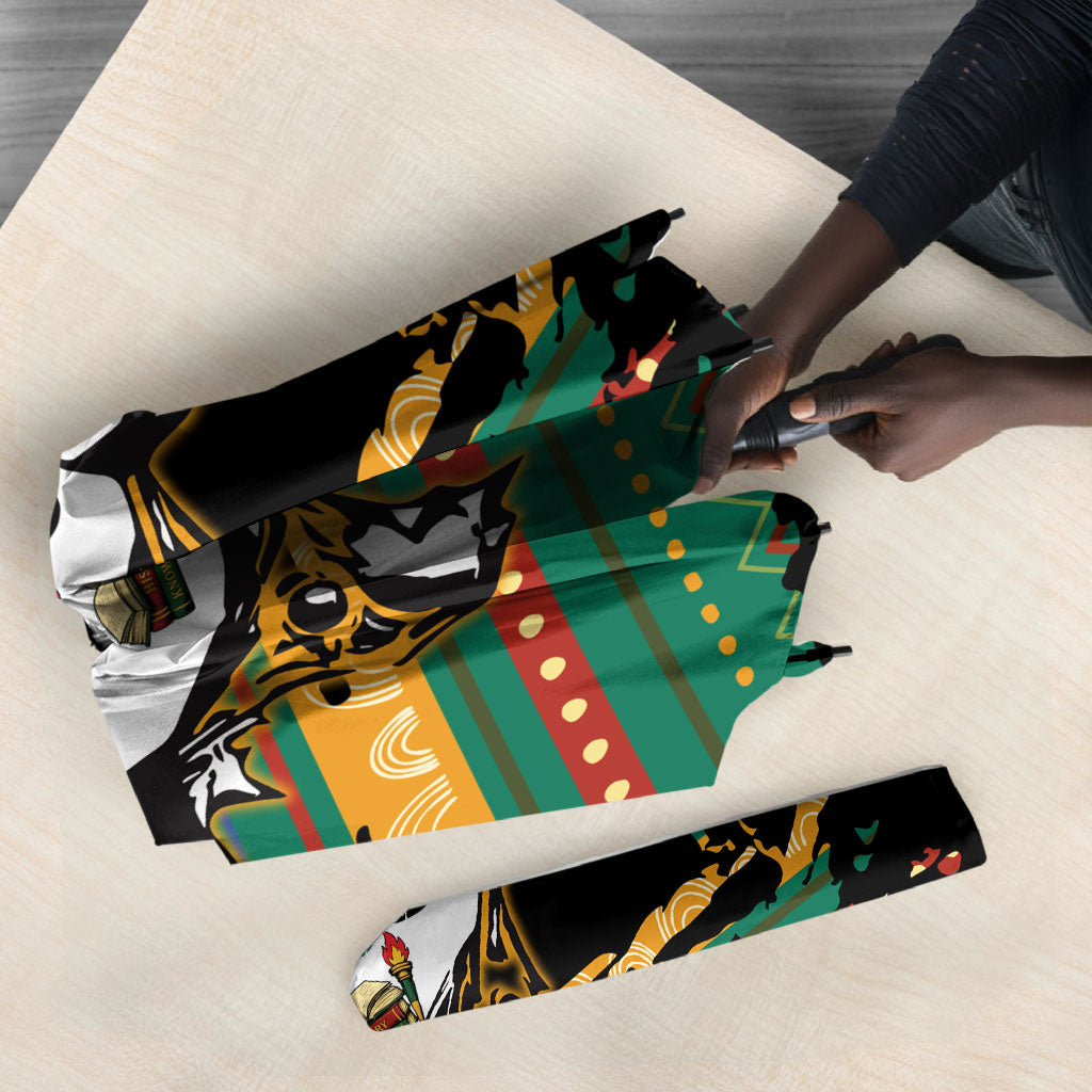Rooting For Every HBCU Umbrella Pan African Kente Pattern - History And Knowledge Torch