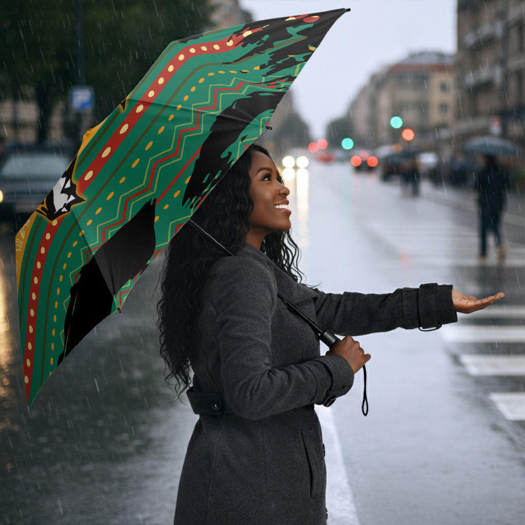 Rooting For Every HBCU Umbrella Pan African Kente Pattern - History And Knowledge Torch