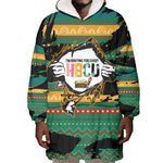 Rooting For Every HBCU Wearable Blanket Hoodie Pan African Kente Pattern - History And Knowledge Torch