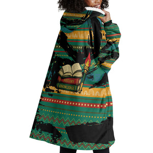 Rooting For Every HBCU Wearable Blanket Hoodie Pan African Kente Pattern - History And Knowledge Torch
