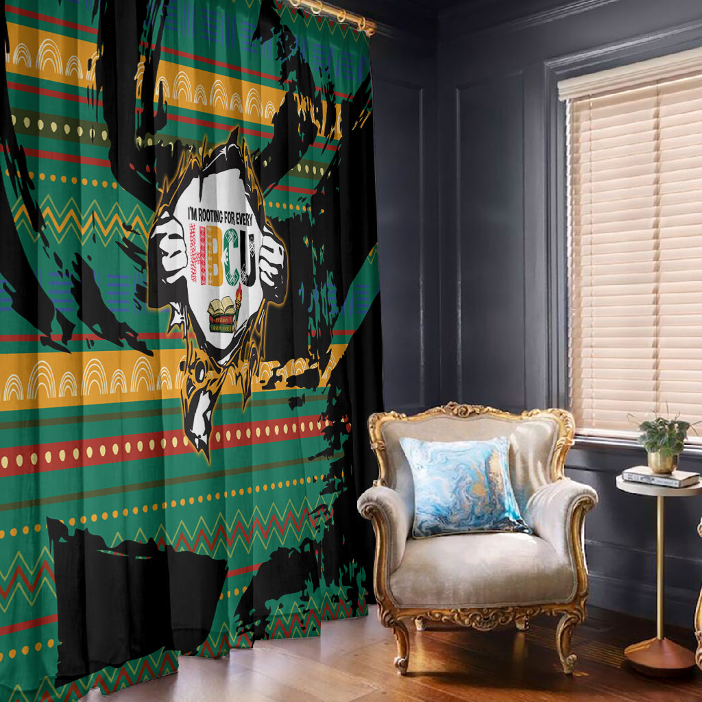 Rooting For Every HBCU Window Curtain Pan African Kente Pattern - History And Knowledge Torch