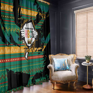 Rooting For Every HBCU Window Curtain Pan African Kente Pattern - History And Knowledge Torch