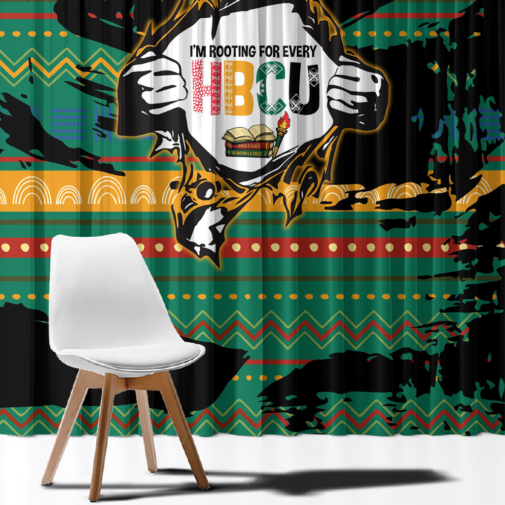 Rooting For Every HBCU Window Curtain Pan African Kente Pattern - History And Knowledge Torch