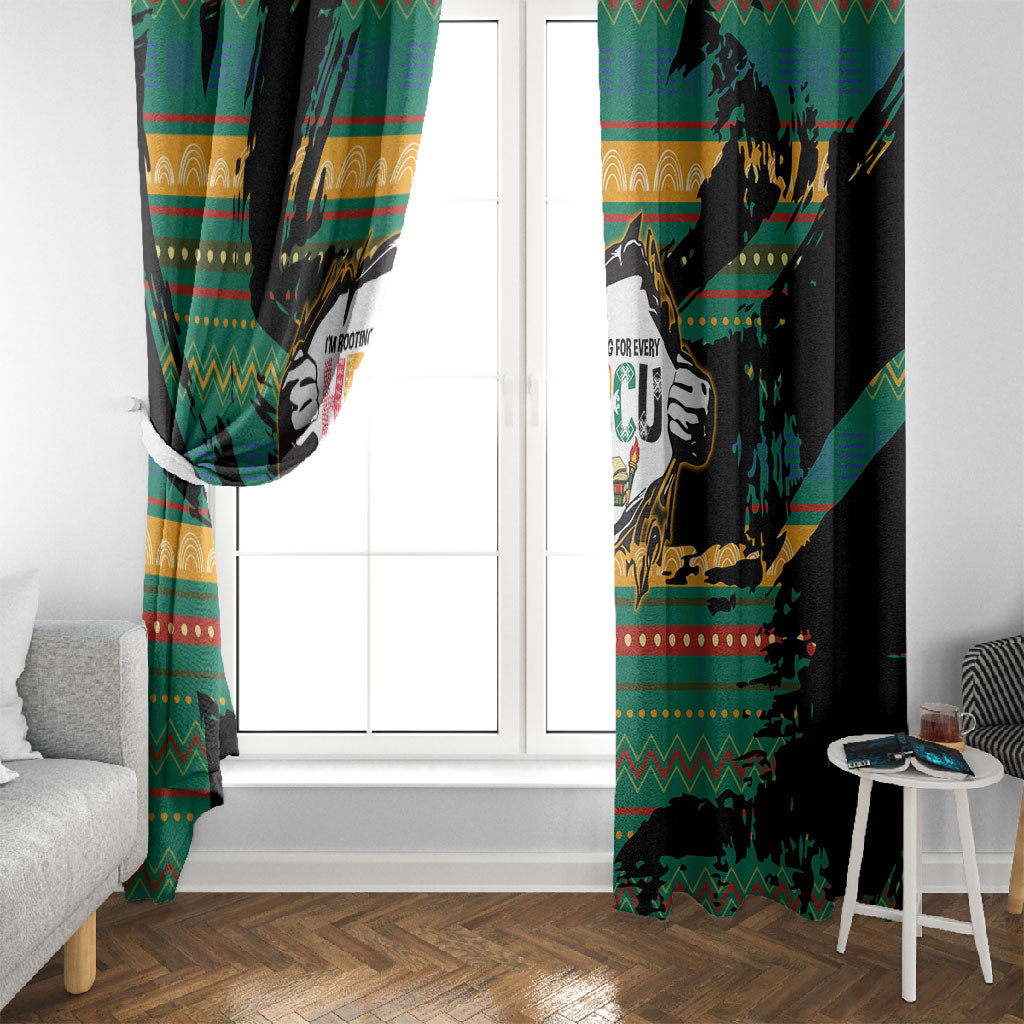 Rooting For Every HBCU Window Curtain Pan African Kente Pattern - History And Knowledge Torch