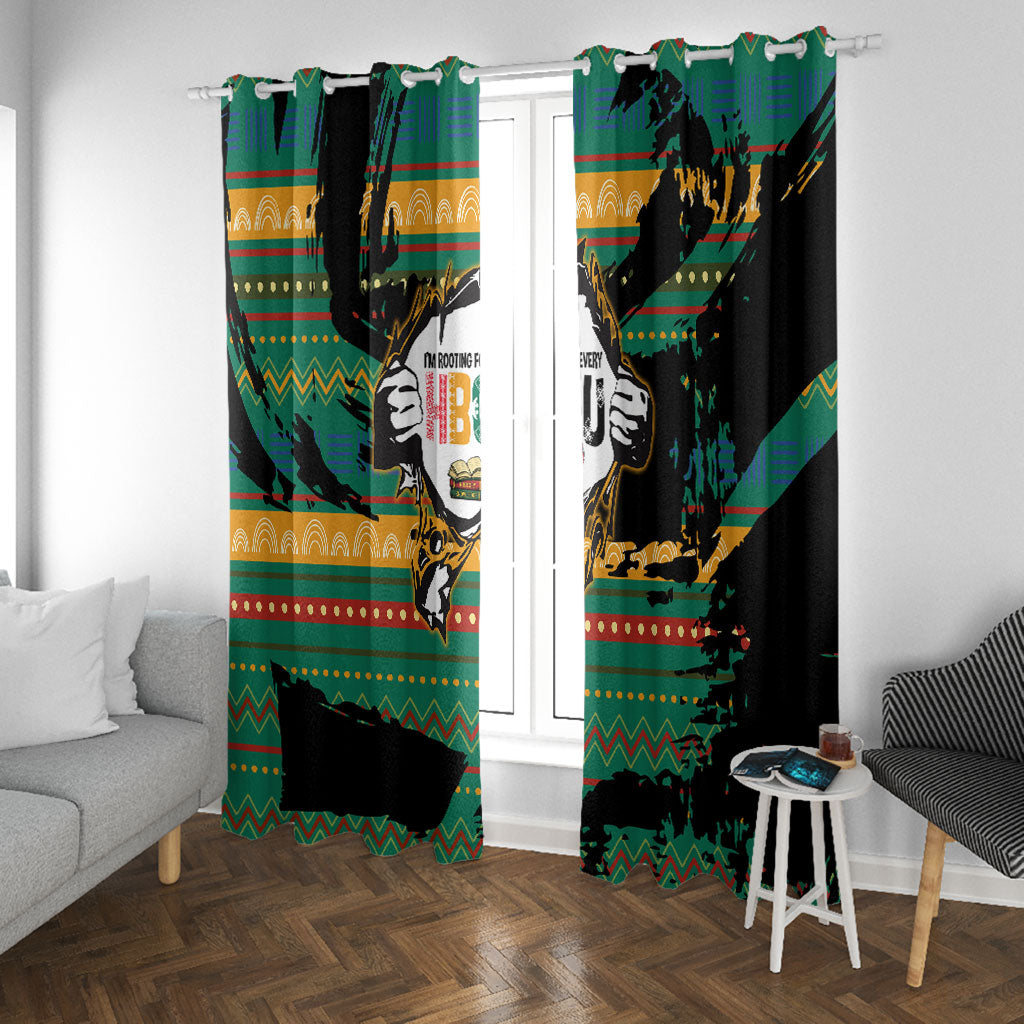 Rooting For Every HBCU Window Curtain Pan African Kente Pattern - History And Knowledge Torch