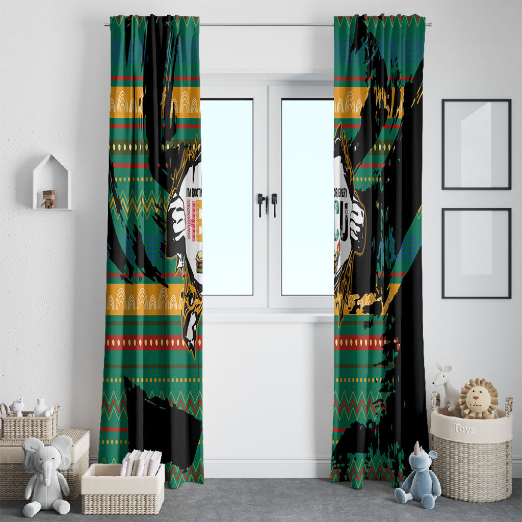 Rooting For Every HBCU Window Curtain Pan African Kente Pattern - History And Knowledge Torch