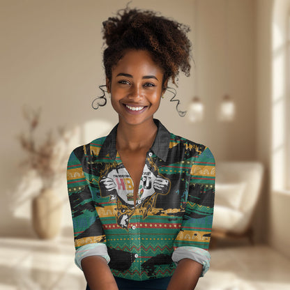 Rooting For Every HBCU Women Casual Shirt Pan African Kente Pattern - History And Knowledge Torch