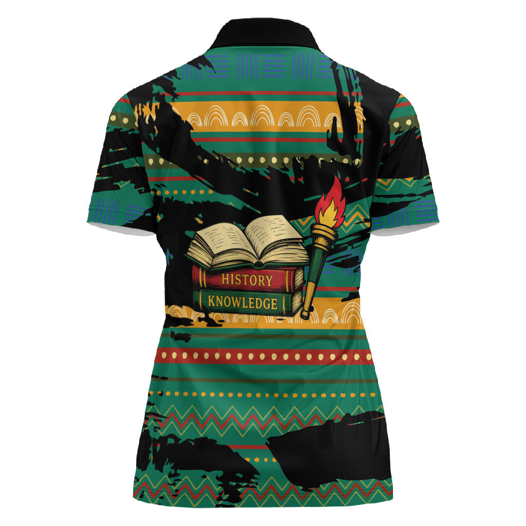 Rooting For Every HBCU Women Polo Shirt Pan African Kente Pattern - History And Knowledge Torch