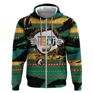 Rooting For Every HBCU Zip Hoodie Pan African Kente Pattern - History And Knowledge Torch