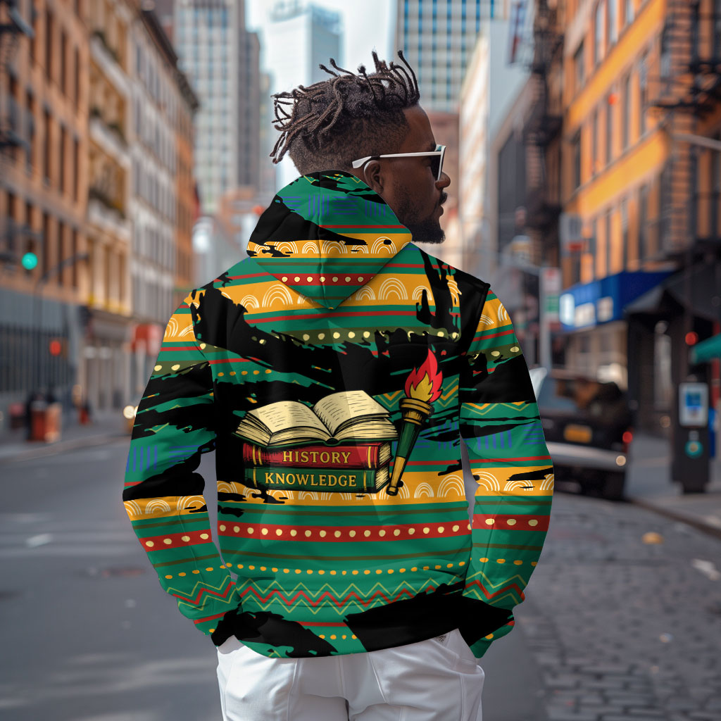 Rooting For Every HBCU Zip Hoodie Pan African Kente Pattern - History And Knowledge Torch