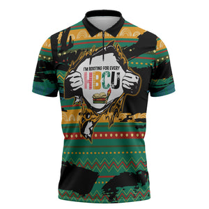 Rooting For Every HBCU Zipper Polo Shirt Pan African Kente Pattern - History And Knowledge Torch