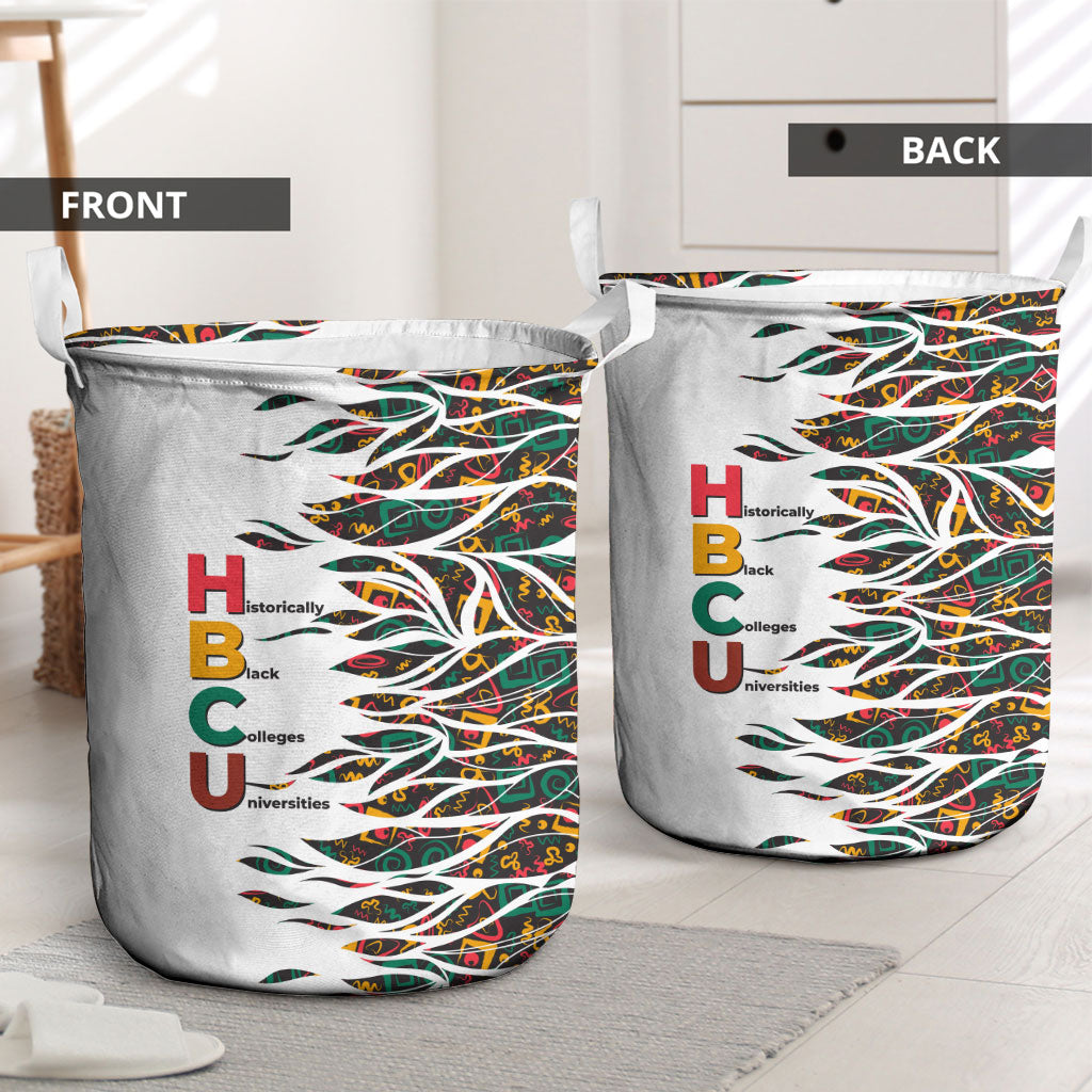 Historically Black Colleges Universities HBCU Laundry Basket Pan African Colors Tribal Pattern Typography